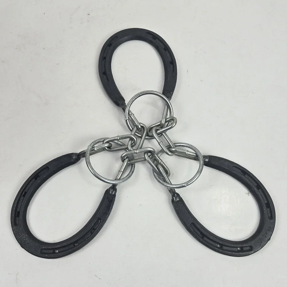 Vtg Diamond Classic Triple Horseshoe Ring Puzzle DC000 Western Decor Collectible